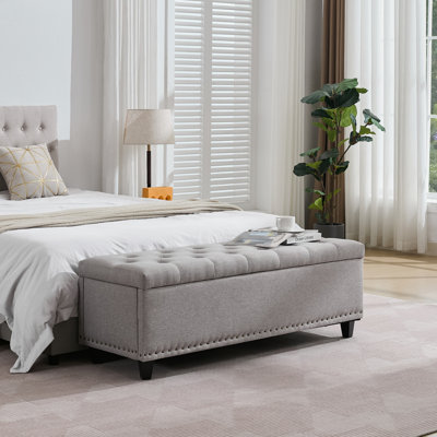 Espana 51'' Upholstered Tufted Storage Ottoman