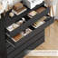 Ensemble de chambre à coucher avec rangement 3 pièces, lit de rangement rembourré en similicuir et deux commodes à 6 tiroirs-131268818-131268820