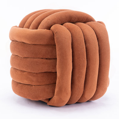 Chenille Fabric Modern Knot Design Ottoman Makeup Stool Footstool, Comfortable and Stylish Seat for Living Room, Bedroom by Latitude Run