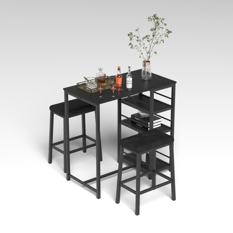 Dining Table Set with Storage Shelves