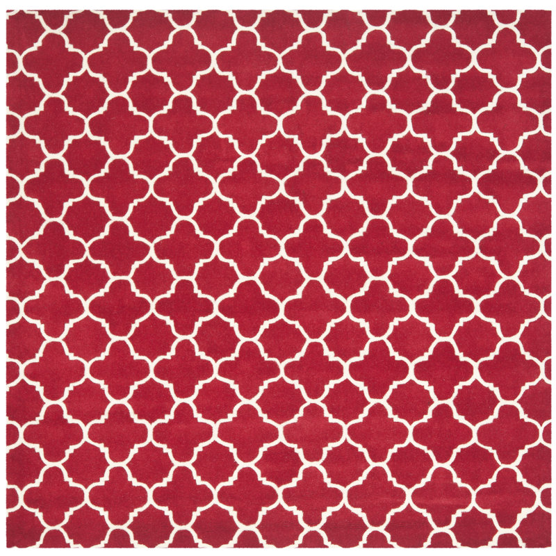 Carolene Hand Tufted Wool Geometric Rug, Square 8'9"