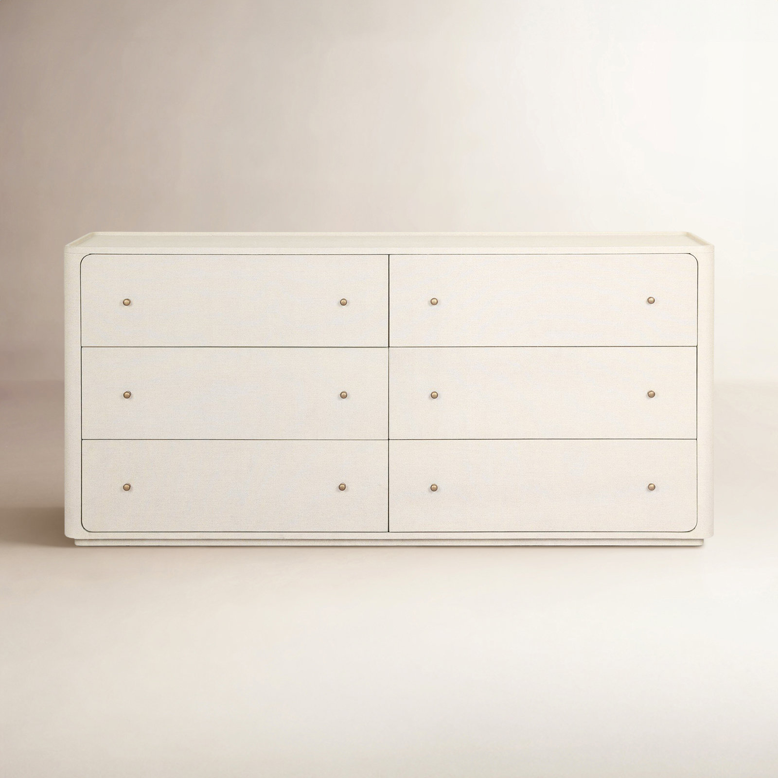 Paula 6 Drawer Dresser, Beige Painted Linen