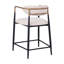 Chaise de style contemporain avec pieds en métal et accoudoirs courbés à hauteur de comptoir 2 pièces