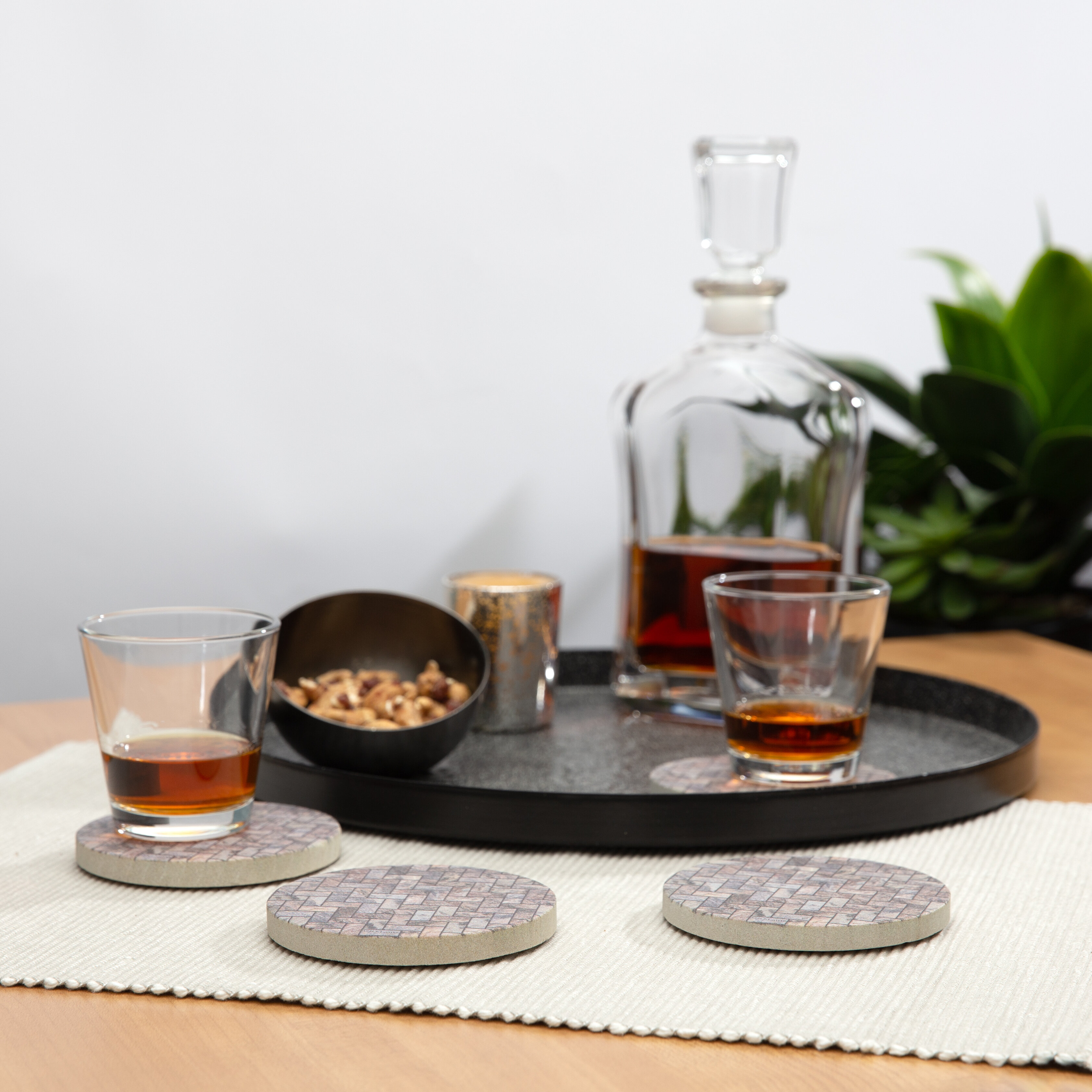 Ebern Designs Stoneware Round 4 Piece Coaster Set Reviews