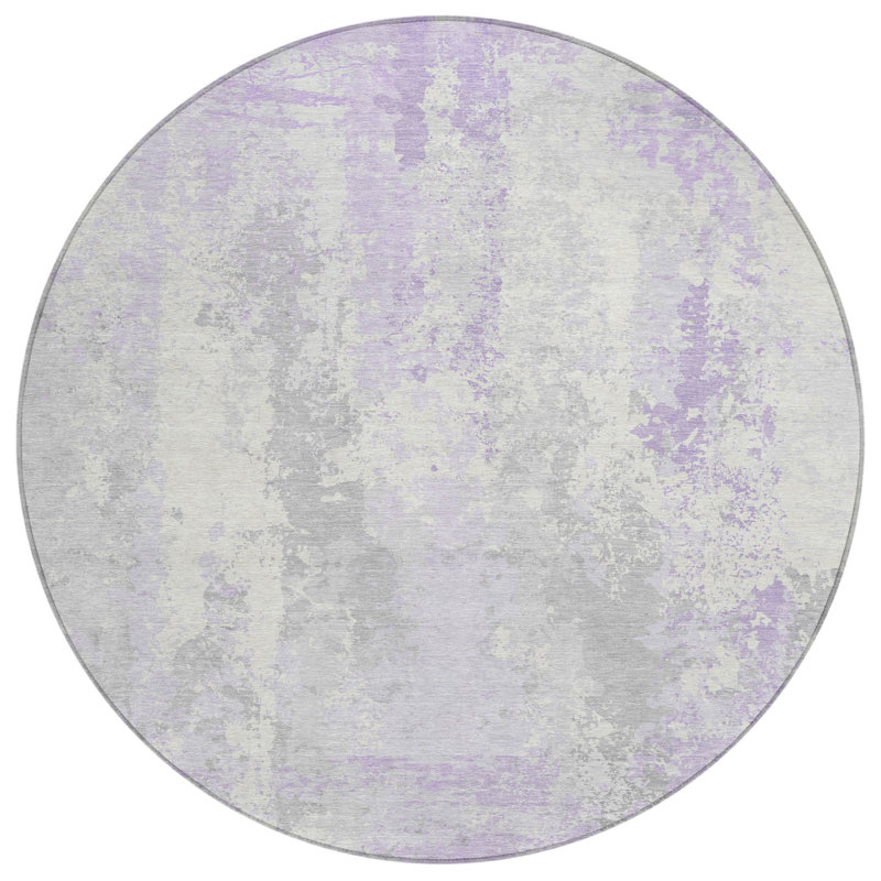 Tapis rond lavable et ivoire 8 po