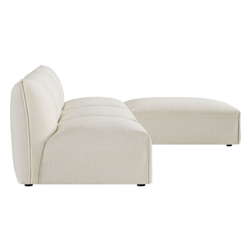 3 - Piece Upholstered Sofa With Ottoman