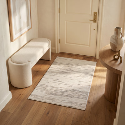 Tapis intérieur lavable abstrait à motif de tapis beige mat moderne de 9 pi x 12 pi, tapis résistant aux taches pour le salon, la chambre à coucher, la salle à manger, la cuisine et le bureau à domicile