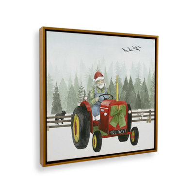 «Santa's Christmas Tractor Ride I», reproduction sur toile