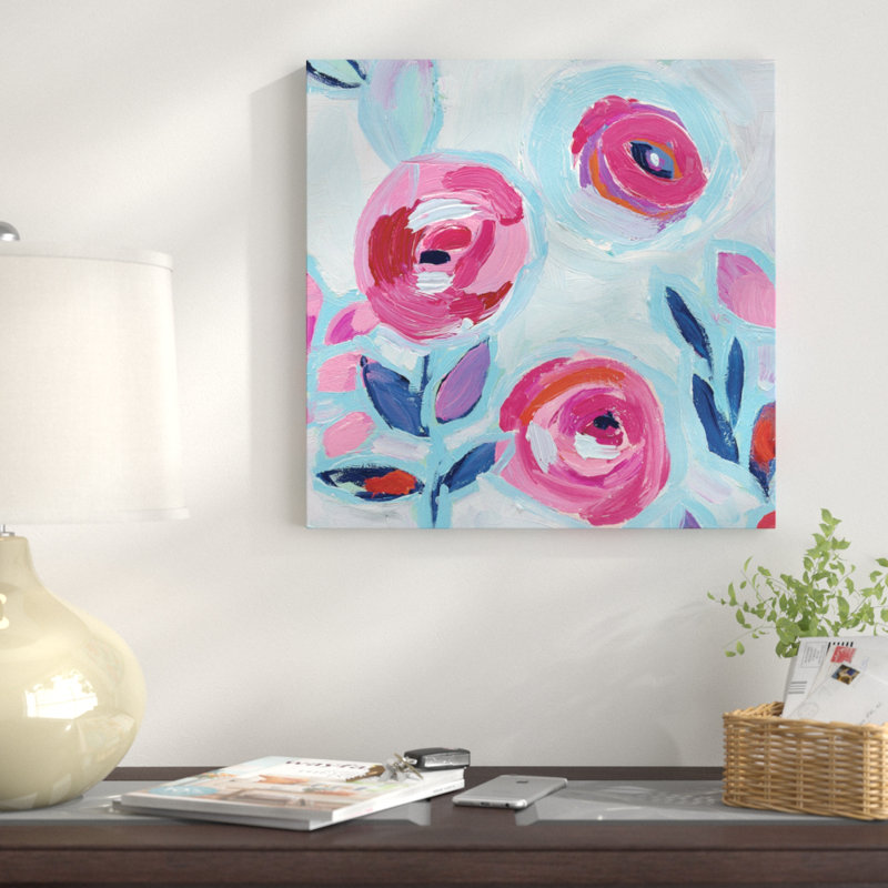 Fleur murale iii, reproduction d’art sur toile tendue, H 12 po x l 12 po x P 1,5 po, Toile tendue, Pas de tapis