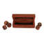 Boîte à dés décorative en bois de cinq avec accents en laiton pour jeu familial ou table basse - Ensemble de jeu de table rectangulaire pour le salon - 5 po, brun