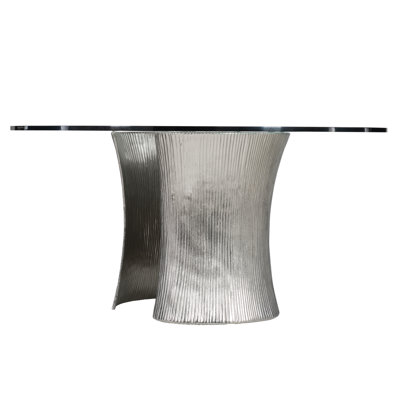 Serpentine Round Glass Dining Table