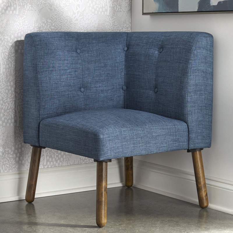 Upholstered Slipper Chair, Blue