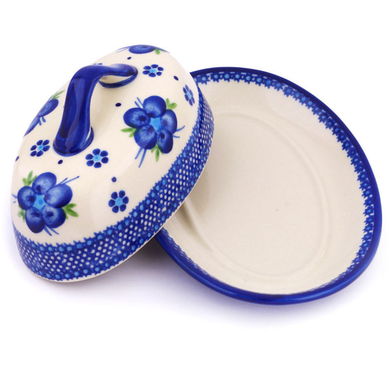 Bleu-belle Fleur Stoneware Butter Dish