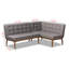 Banc de style moderne Mid-Century 2 pièces Imre de H 31,5 po x l 53,5 po x P 26,4 po Imre
