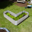 Lit de jardin surélevé d'extérieur en acier galvanisé en forme de L Onecimo - 47,25 po x 47,25 po x 12 po - argent-1647934526