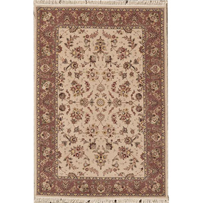 Tapis beige et rose noué à la main de haute qualité