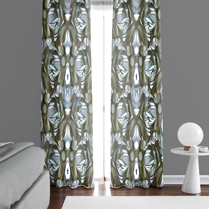 Geovany Semi Sheer Curtain Panel Pair, 40" W x 82" L