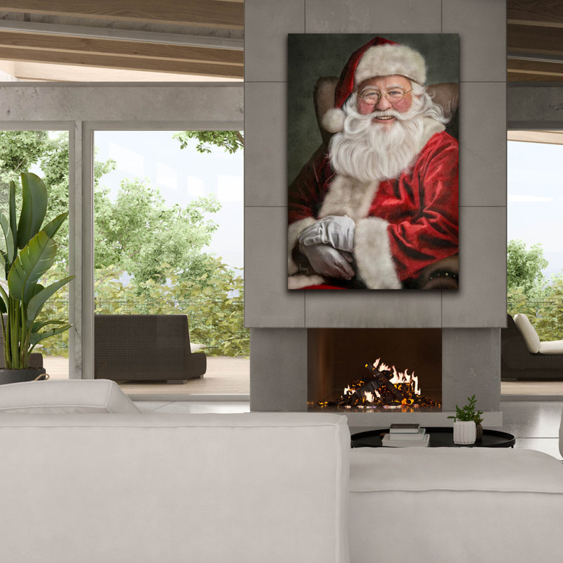 «Classic Santa» par Ashley Bradley, art mural sur toile, H 60 po x l 40 po
