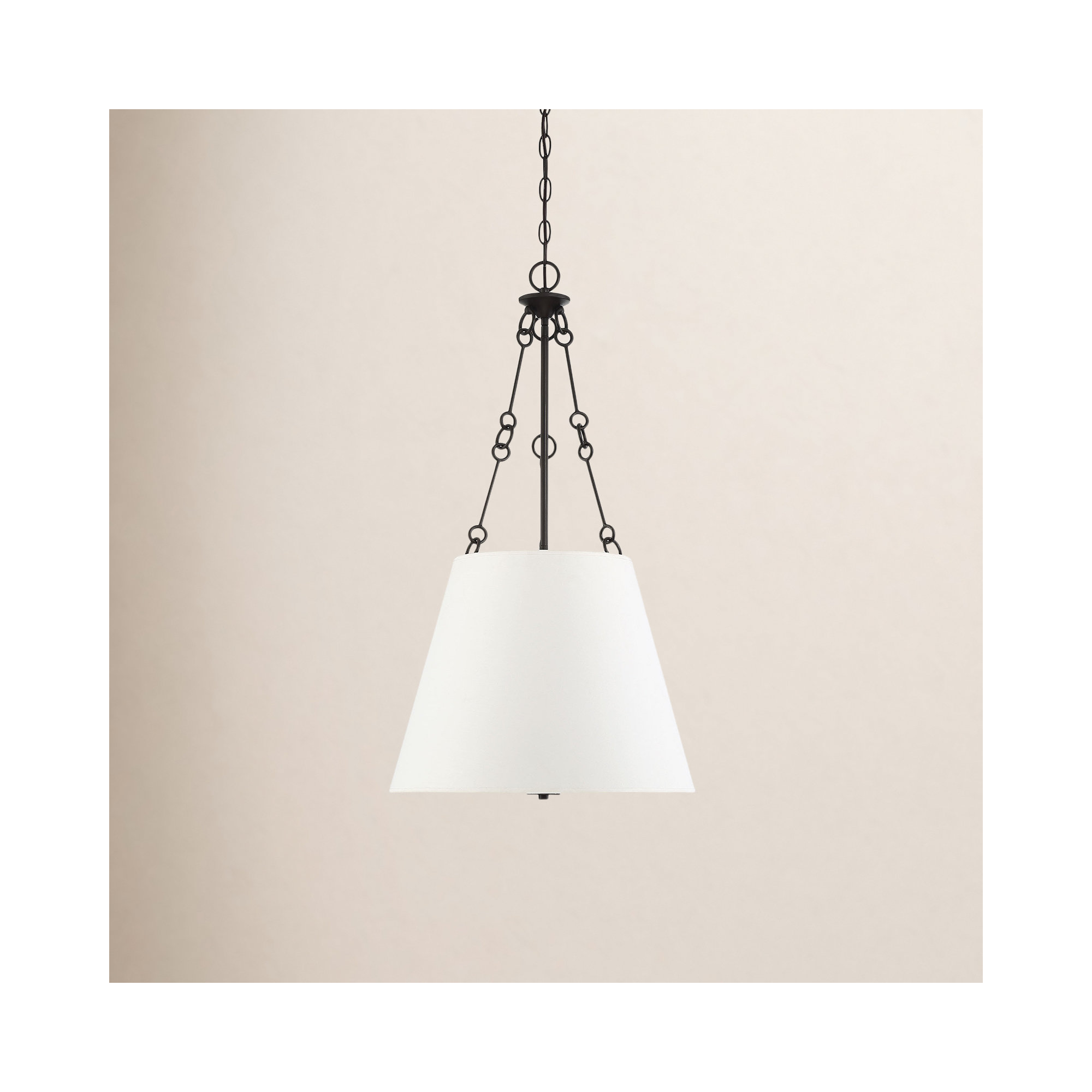 Lodi 4-Light Dimmable Fabric Cone Pendant , English Bronze