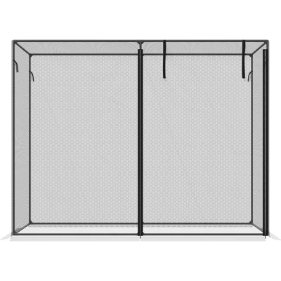 6' X 3' Plant Protecting House - Backyard. Black Zippered. Steel Frame, Weather- Mesh. Preserves Plants. 77.5" W 40.21" D 59" H Crop Guarding Cage Garden. Zippered Access. Resilient Protects Fruits.