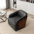 Broderic Faux Leather Swivel Barrel Chair-824554866