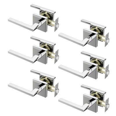 Quadra Passage Door Lever Modern Concealed Design For (Hall & Closet) – Sleek Minimalist Style in Chrome