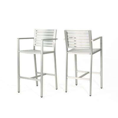 Outdoor 29.50" , 2 - Silver, Rust Aluminum Frame & Book Holder Of 2, Silver Frame, Construction For Patio Bbq Area