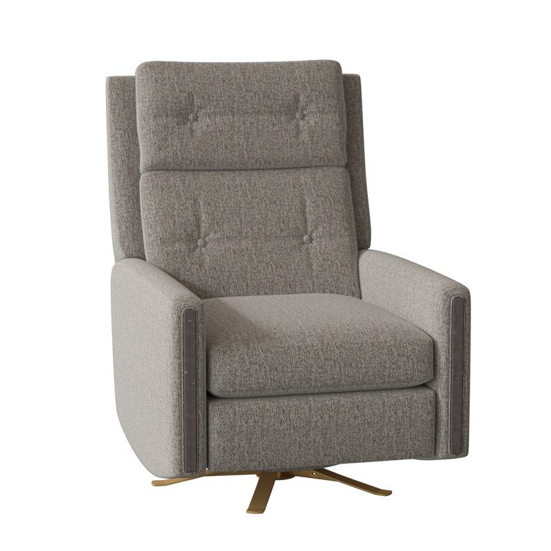 Fauteuil inclinable manuel pivotant de 29,5 po de largeur Loft, Fumée 9508, Espresso, Laiton brillant
