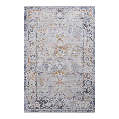 PAYAS Collection Ivory and Grey Traditional Doormat Rug
