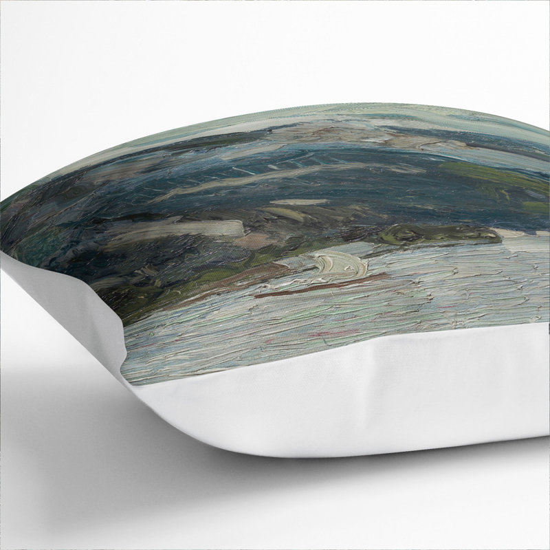 Lake Traun with Mountain Scatter Cushion with Filling, White, 55cm H x 55cm W x 20cm D
