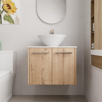 Ensemble de meuble-lavabo flottant simple 24 po avec plateau en céramique Strother