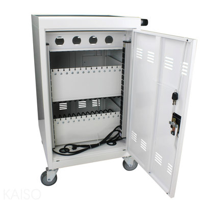 Chariot de charge mobile et armoire de rangement pour tablettes PC portables 30 appareils avec serrure à combinaison