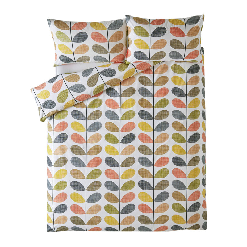 Scribble Stem Duvet Cover, Super King Duvet Cover, Blue/Beige/Yellow