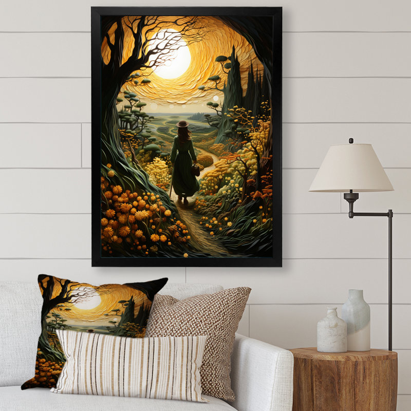 «Baki Countryside Path Through the III», reproduction sur toile, Cadre photo noir, H 20 po x l 12 po x P 1 po