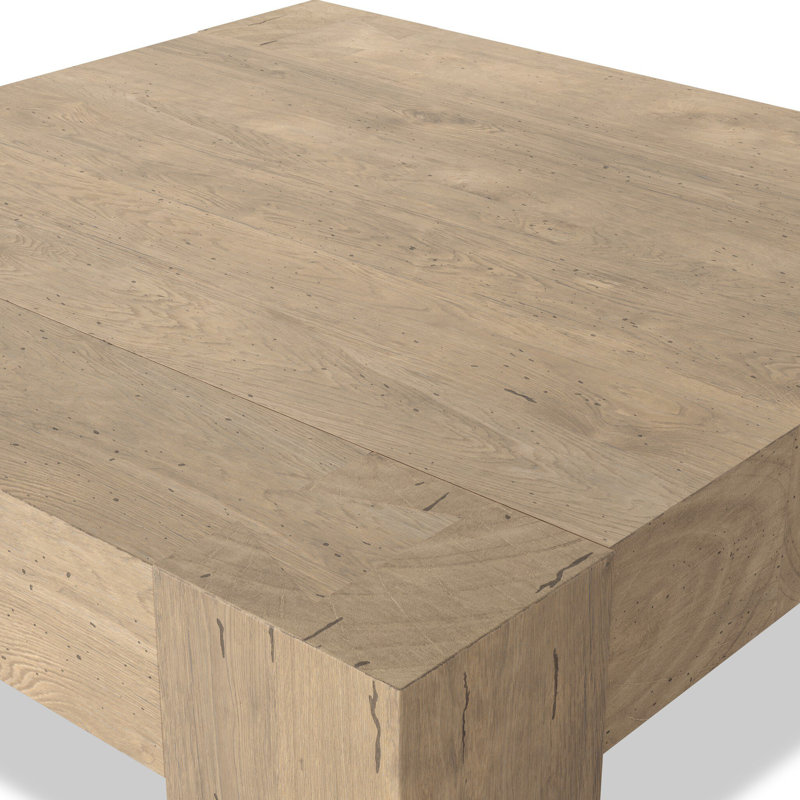 Abaso Coffee Table, Whitewash Rustic Wormwood Oak