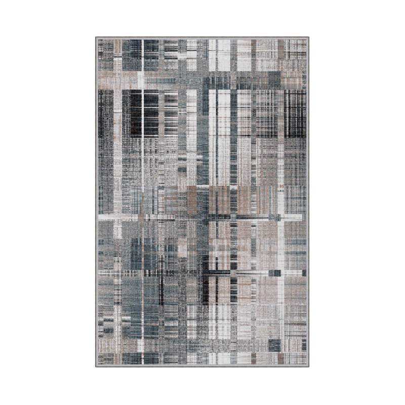 Luxurious Woven Carpet Rug, 2.6 x 4.0 ft | 100% Polyester, 0.4 in Pile Height | Antibacterial & Non-Slip PVC Dot Underside | Machine Washable, 3D Digital Printing | Perfect for Living Room & Bedroom Decor