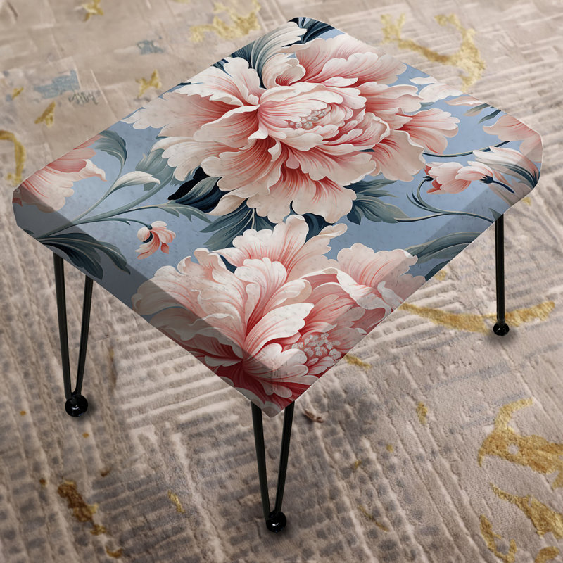 Garden Pink Vibrant Damask Fantasy - Damask Rectangle Ottoman