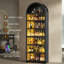 Bibliothèque de 79,4 "de haut avec 7 lumières à DEL, armoire de rangement moderne à 7 niveaux avec tablettes réglables (ensemble de 2)-1254864731