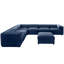 Canapé modulaire en chenille bleu - 6 sièges, rangement, chenille, structure cylindrique 6 - salon-120912691