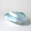 Ivory Turquoise Feather Swirl Oval Folded Bowl