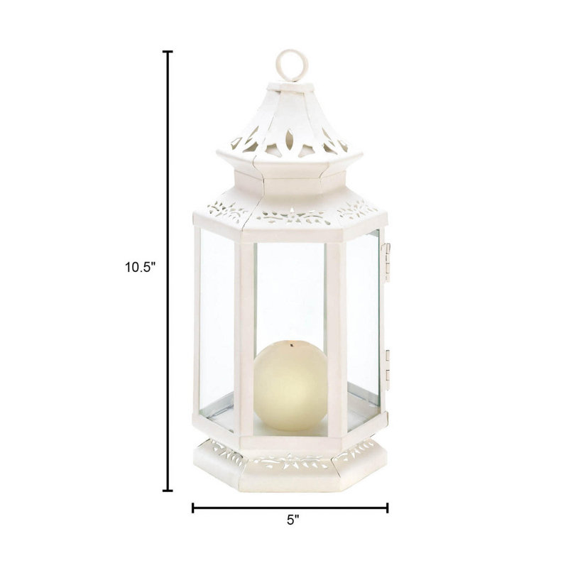 Lanterne victorienne à bougie | Décoration rétro en métal noir gothique, Blanc