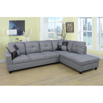 Upholstered L-Shaped Sectional Right Hand Facing