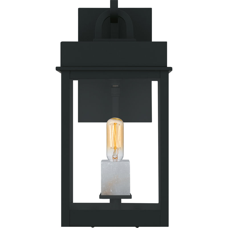 Carmen Matte Black Outdoor Wall Lantern, 1 Light, 13" H x 6.5" W x 6.25" D