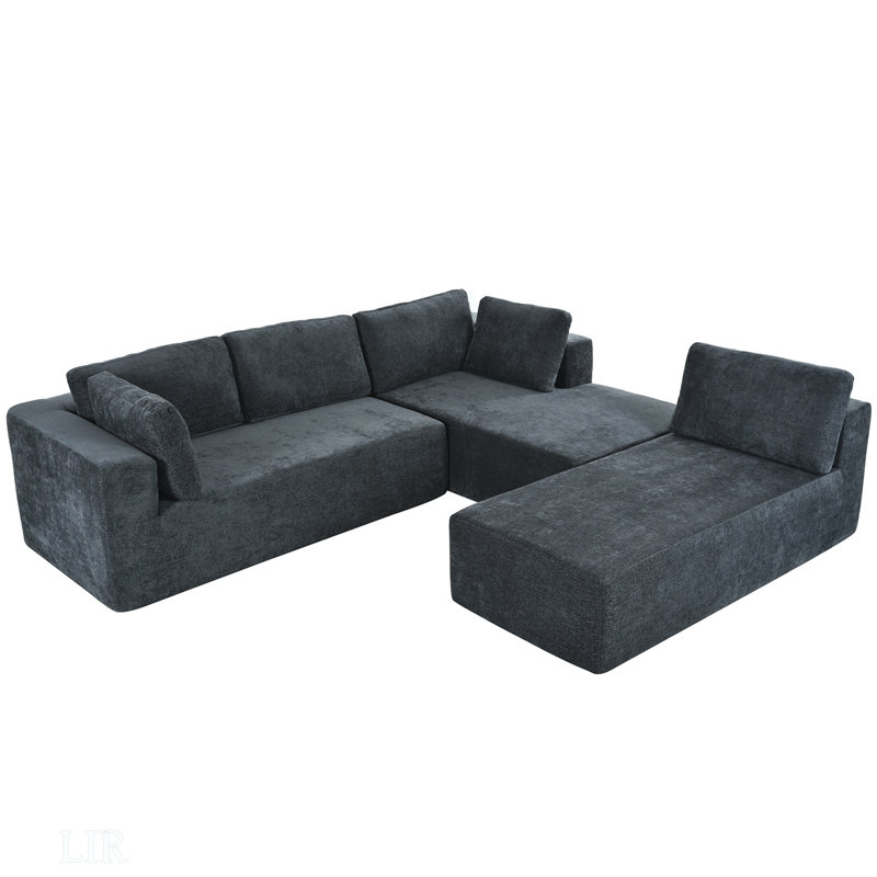 Canapé modulaire Boneless, Polyester gris