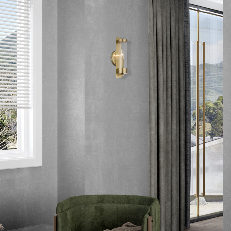 Bernd Steel Candle Wall Light, Antique Brass