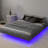Floating Bed Frame with LED Lights Metal Slats Underbed Storage Space No Box Spring-1605508652-1556098083