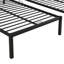 Lit superposé double au-dessus d'un lit double en métal avec barrière verticale, barrière, garde-corps à quatre côtés et tablette pour utilisation familiale, rangement triple noir