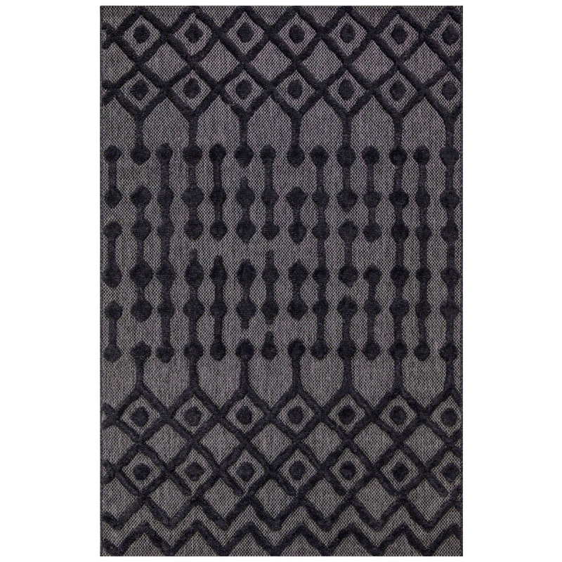 Richarde Geometric Shapes Machine Made Indoor / Outdoor Area Rug, Rectangle 6'7" x 9'6"