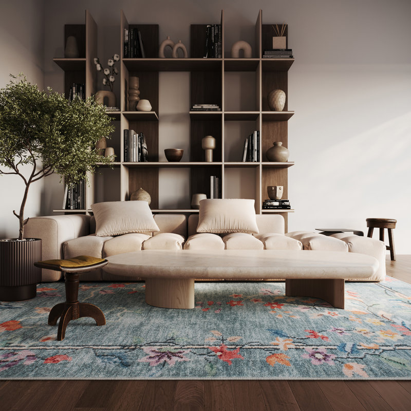 Nuloom Liorena Traditional Floral Washable Rug, Rectangle 5' x 8'