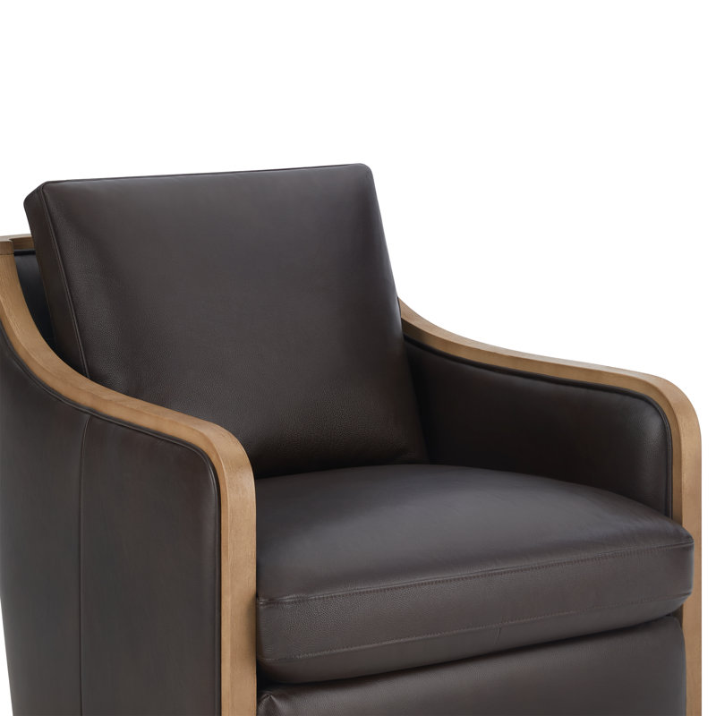 Fauteuil d'appoint pivotant en cuir Grayton, Parham noir